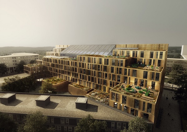 Gevel van nieuwbouw Hogeschool Utrecht.